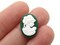 10 18x13mm Forest Green Victorian Face Cameo Flatback Resin Cabochons